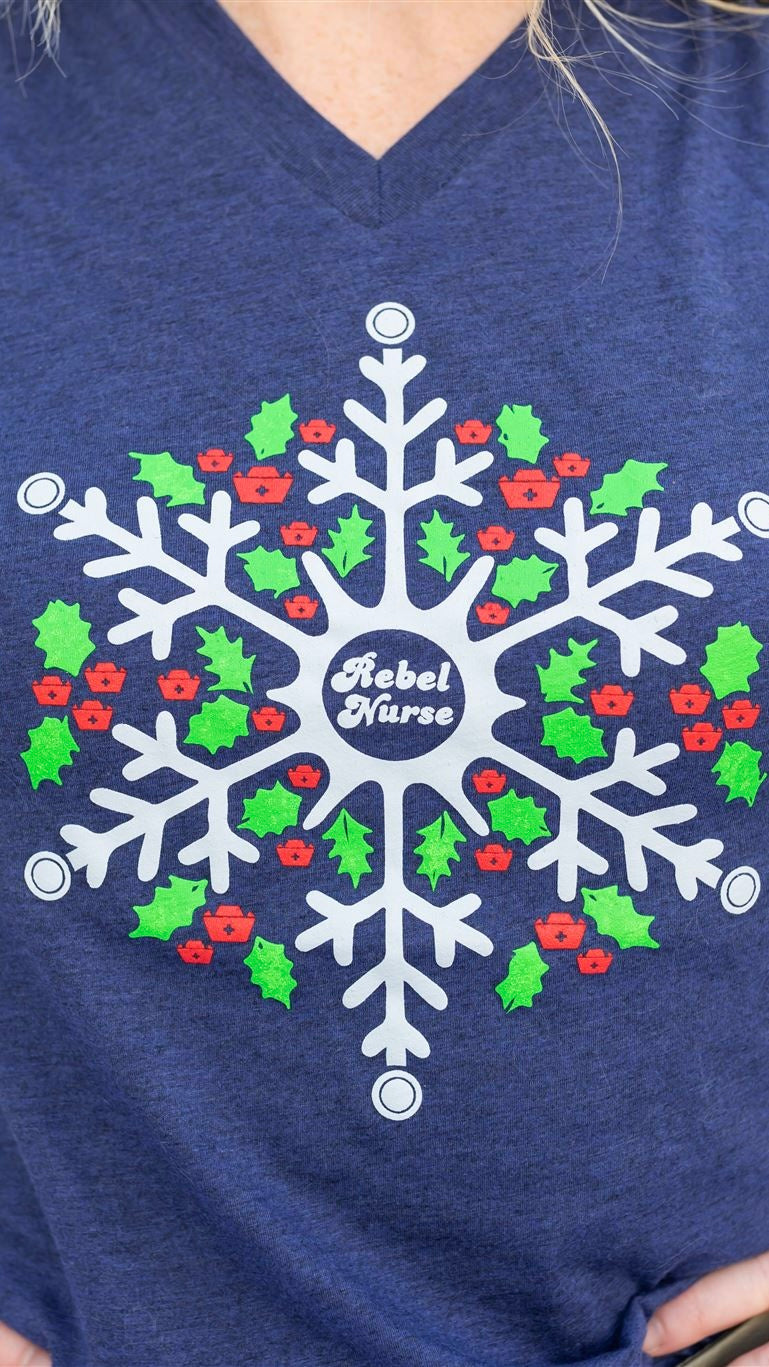 Snowflake V-neck Tee