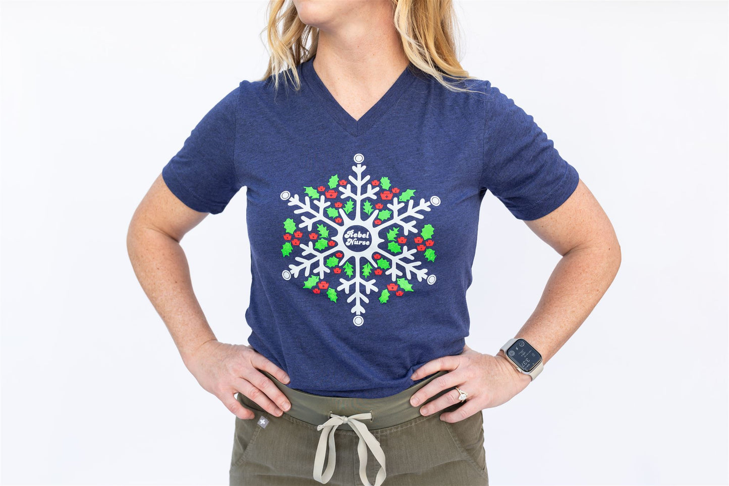 Snowflake V-neck Tee