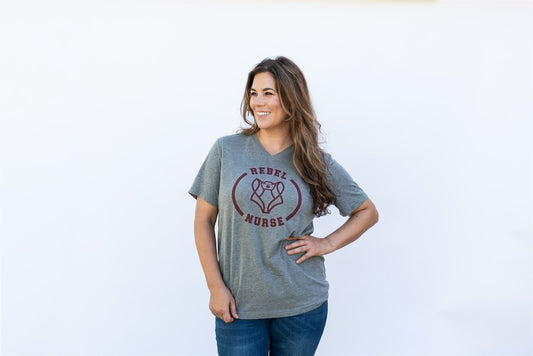 Rebel Nurse Logo V-neck T-shirt