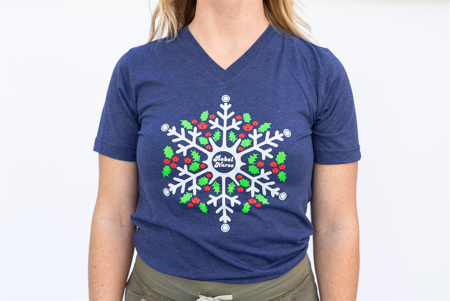 Snowflake V-neck Tee